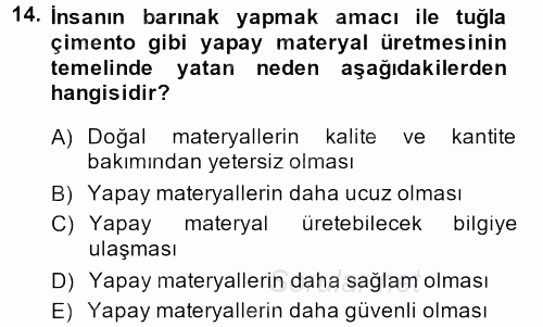 Aile Yapısı ve İlişkileri 2014 - 2015 Dönem Sonu Sınavı 14.Soru