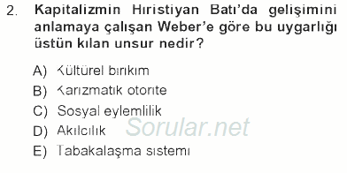 Yeni Toplumsal Hareketler 2012 - 2013 Tek Ders Sınavı 2.Soru