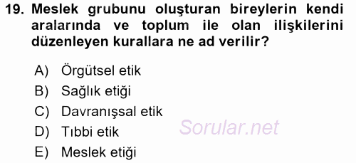 Sağlık Kurumlarında Bilgi Sistemleri 2017 - 2018 3 Ders Sınavı 19.Soru