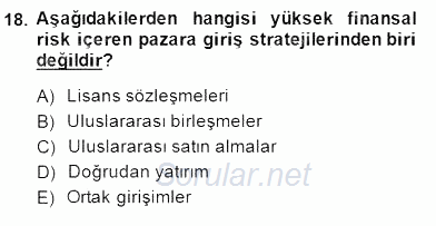 Perakendecilikte Ürün Yönetimi 2014 - 2015 Dönem Sonu Sınavı 18.Soru