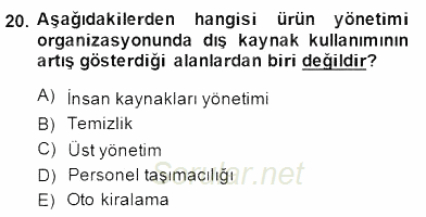 Perakendecilikte Ürün Yönetimi 2014 - 2015 Dönem Sonu Sınavı 20.Soru