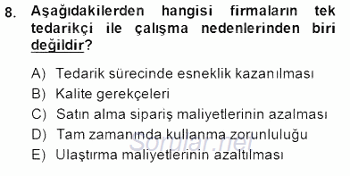 Perakendecilikte Ürün Yönetimi 2014 - 2015 Dönem Sonu Sınavı 8.Soru