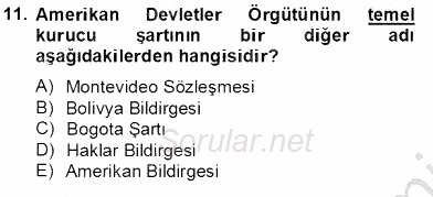 İnsan Hakları Ve Kamu Özgürlükleri 2013 - 2014 Tek Ders Sınavı 11.Soru