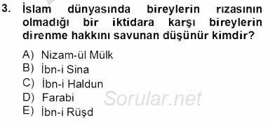 İnsan Hakları Ve Kamu Özgürlükleri 2013 - 2014 Tek Ders Sınavı 3.Soru