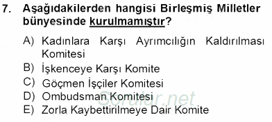 İnsan Hakları Ve Kamu Özgürlükleri 2013 - 2014 Tek Ders Sınavı 7.Soru
