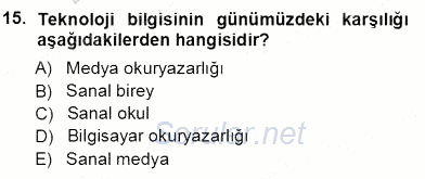 İng. Öğretmenliğinde Öğretim Teknolojileri Ve Materyal Tasarımı 1 2012 - 2013 Ara Sınavı 15.Soru
