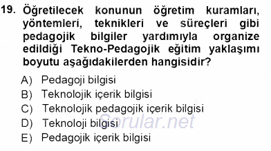 İng. Öğretmenliğinde Öğretim Teknolojileri Ve Materyal Tasarımı 1 2012 - 2013 Ara Sınavı 19.Soru