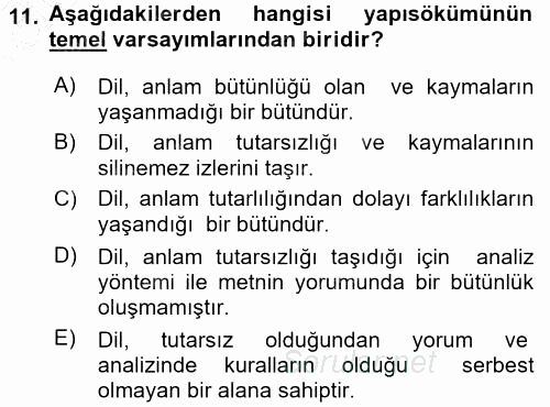 Çağdaş Sosyoloji Kuramları 2015 - 2016 Dönem Sonu Sınavı 11.Soru