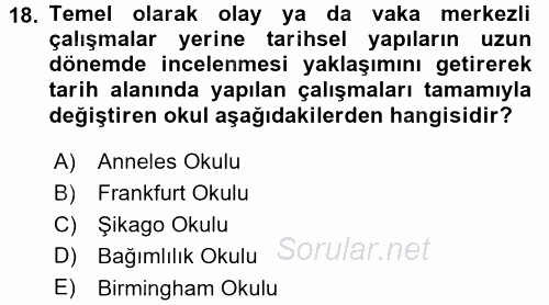 Çağdaş Sosyoloji Kuramları 2015 - 2016 Dönem Sonu Sınavı 18.Soru