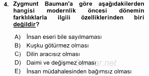 Çağdaş Sosyoloji Kuramları 2015 - 2016 Dönem Sonu Sınavı 4.Soru