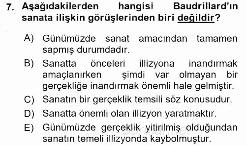 Çağdaş Sosyoloji Kuramları 2015 - 2016 Dönem Sonu Sınavı 7.Soru