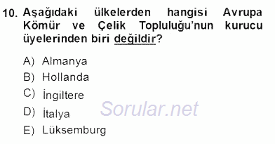 Şehircilik 2014 - 2015 Ara Sınavı 10.Soru