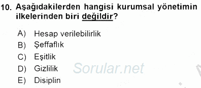 Girişim Finansmanı 2015 - 2016 Dönem Sonu Sınavı 10.Soru