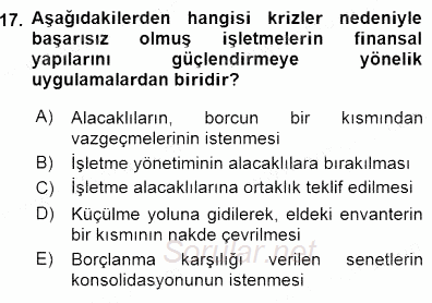 Girişim Finansmanı 2015 - 2016 Dönem Sonu Sınavı 17.Soru