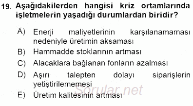 Girişim Finansmanı 2015 - 2016 Dönem Sonu Sınavı 19.Soru