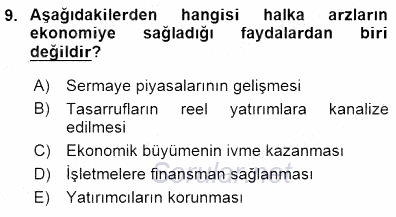 Girişim Finansmanı 2015 - 2016 Dönem Sonu Sınavı 9.Soru