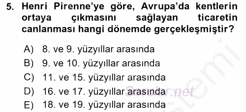 Kent Sosyolojisi 2016 - 2017 Ara Sınavı 5.Soru