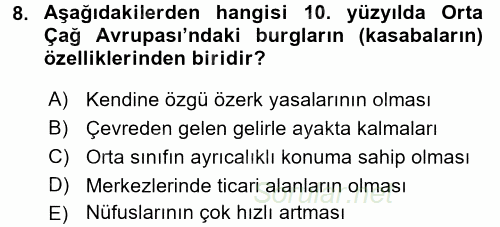 Kent Sosyolojisi 2016 - 2017 Ara Sınavı 8.Soru