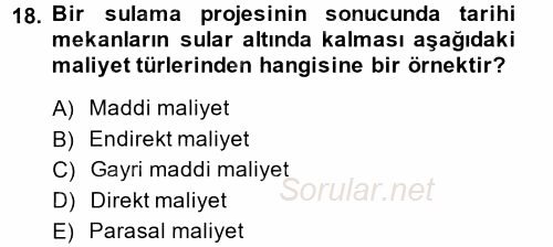 Kamu Ekonomisi 1 2013 - 2014 Tek Ders Sınavı 18.Soru