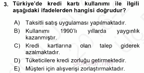 Ekonomi Sosyolojisi 2016 - 2017 3 Ders Sınavı 3.Soru