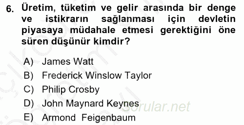 Ekonomi Sosyolojisi 2016 - 2017 3 Ders Sınavı 6.Soru