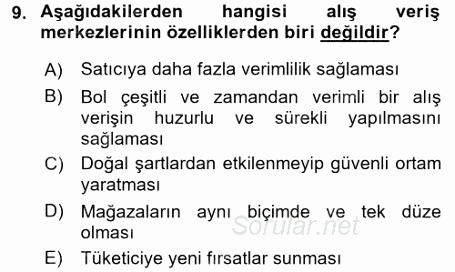 Ekonomi Sosyolojisi 2016 - 2017 3 Ders Sınavı 9.Soru