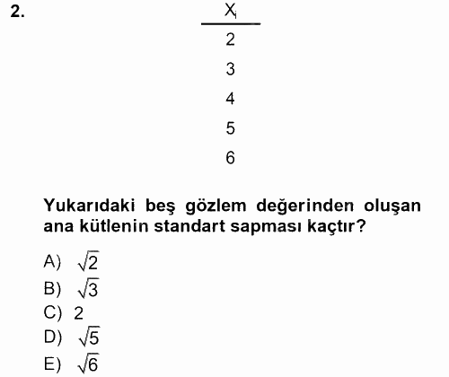 İstatistik 1 2013 - 2014 Dönem Sonu Sınavı 2.Soru