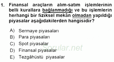 Girişim Finansmanı 2015 - 2016 Ara Sınavı 1.Soru