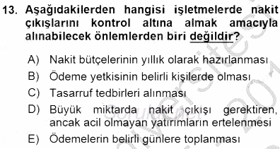 Girişim Finansmanı 2015 - 2016 Ara Sınavı 13.Soru