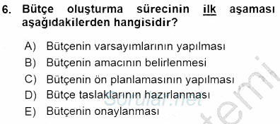 Girişim Finansmanı 2015 - 2016 Ara Sınavı 6.Soru