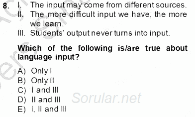 Okuma Ve Dinleme Öğretimi 2013 - 2014 Tek Ders Sınavı 8.Soru