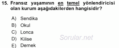 Karşılaştırmalı Siyasal Sistemler 2017 - 2018 Ara Sınavı 15.Soru