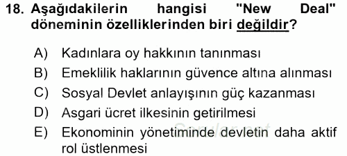 Karşılaştırmalı Siyasal Sistemler 2017 - 2018 Ara Sınavı 18.Soru