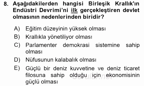 Karşılaştırmalı Siyasal Sistemler 2017 - 2018 Ara Sınavı 8.Soru