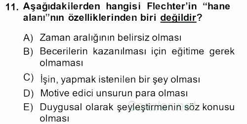 Aile Sosyolojisi 2014 - 2015 Dönem Sonu Sınavı 11.Soru