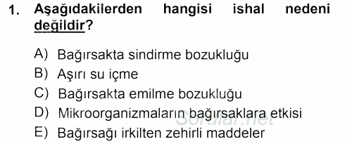 Temel Klinik Bilgisi 2012 - 2013 Ara Sınavı 1.Soru