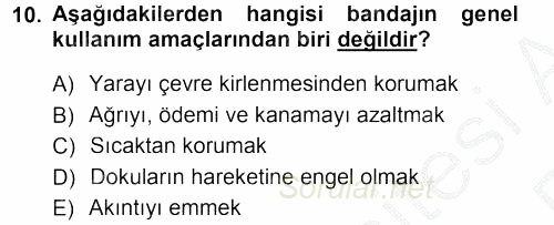 Temel Klinik Bilgisi 2012 - 2013 Ara Sınavı 10.Soru