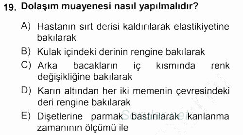 Temel Klinik Bilgisi 2012 - 2013 Ara Sınavı 19.Soru