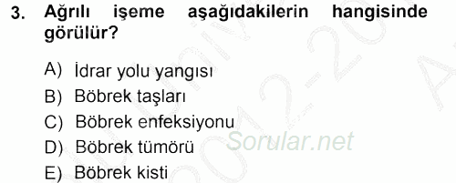 Temel Klinik Bilgisi 2012 - 2013 Ara Sınavı 3.Soru