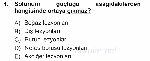 Temel Klinik Bilgisi 2012 - 2013 Ara Sınavı 4.Soru