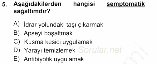 Temel Klinik Bilgisi 2012 - 2013 Ara Sınavı 5.Soru