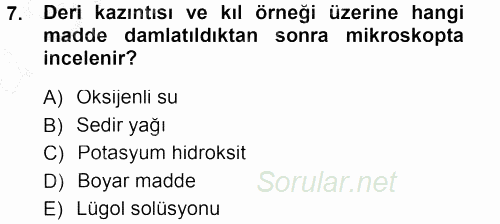 Temel Klinik Bilgisi 2012 - 2013 Ara Sınavı 7.Soru