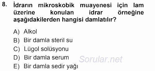 Temel Klinik Bilgisi 2012 - 2013 Ara Sınavı 8.Soru