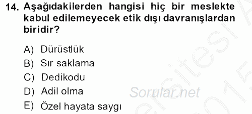 Sağlık Kurumları Yönetimi 1 2014 - 2015 Dönem Sonu Sınavı 14.Soru