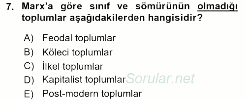 Davranış Bilimleri 1 2017 - 2018 Dönem Sonu Sınavı 7.Soru