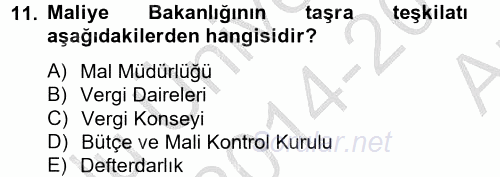 Dış Ticaretle İlgili Kurumlar ve Kuruluşlar 2014 - 2015 Ara Sınavı 11.Soru