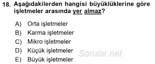 Şirketler Muhasebesi 2017 - 2018 Ara Sınavı 18.Soru