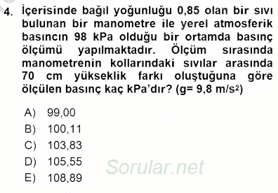 Enerji Analizi 2015 - 2016 Dönem Sonu Sınavı 4.Soru