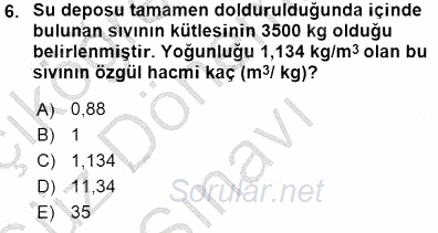 Enerji Analizi 2015 - 2016 Dönem Sonu Sınavı 6.Soru