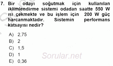 Enerji Analizi 2015 - 2016 Dönem Sonu Sınavı 7.Soru